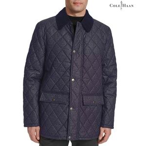 COLE HAAN SIGNATURE NWT DIAMOND QUILTED BARN NAVY JACKET. SIZE L